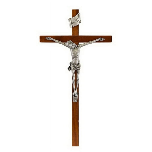 Jeweled Cross JC-7102-E Walnut Crucifix