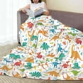 thumbnail image 6 of Rateoe Dinosaur Print Fuzzy Fleece Throw Blanket Extra Large,Super Soft,Fluffy and Warm Blankets for Couch,Bed,All Season Use (40"x30"), 6 of 8