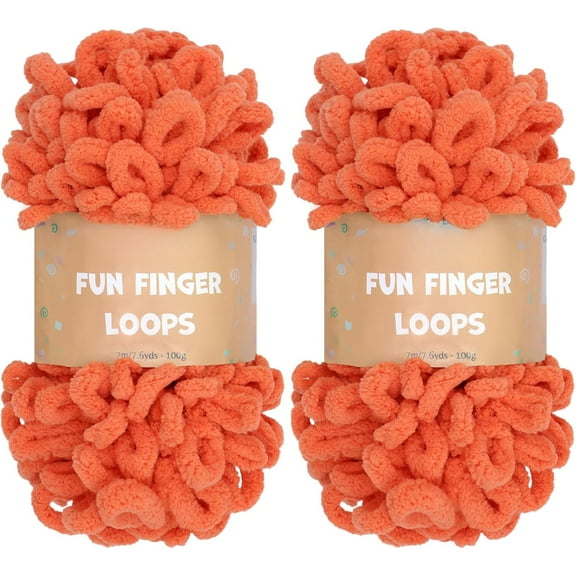 Minzimin 2 Pack (7.6 yds,3.5 oz Each Skein) Bulky Loop Yarn for Finger Knitting Soft,Off The Hook Loop Yarn,No-Needle Craft Chenille Yarn for Crocheting,Grey Tie Dye Hand-Knitting Yarn,