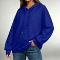 thumbnail image 3 of Taqqpue Women Long Sleeve Shirts Lightweight Drawstring Hooded Sweatshirt Loose Fit Fall Winter Oversized Pullovers Tops with Pockets for Women, 3 of 5