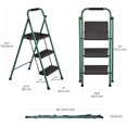 thumbnail image 2 of Delxo Non-Slip 3 Step Stool Folding Steel Wide Step Ladder with Hand Grip, 2 of 10