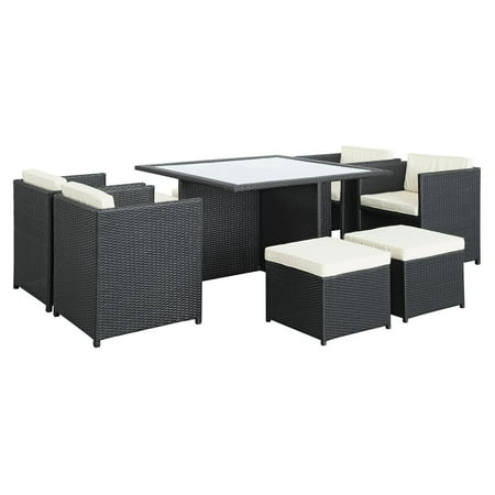 Modway Inverse 9 Piece Outdoor Patio Dining Set, Multiple Colors