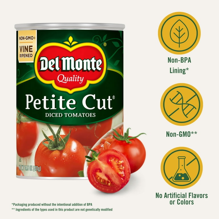 Del Monte Fresh Petite Cut Diced Tomatoes, Non-GMO, 14.5 oz Can