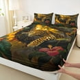 thumbnail image 3 of Feelyou Jungle Cheetah Leopard Twin Sheet Sets, Flower Leaves Bedding, 3 Pieces, 3 of 7