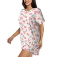 thumbnail image 5 of Lafuoo Cute Axolotl Pattern Women's Round Neck Short Sleeve Pajamas Set, Button Pajamas Elastic Band Pajamas Home Wear-XX-Large, 5 of 9