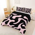 thumbnail image 2 of Homewish Black Pink Swirl Full Size Comforter Sets,Modern Artwork Bedding Comforter Set,Black Reversible,3 Pieces,1 Comforter and 2 Pillowcases, 2 of 7