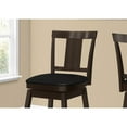 thumbnail image 3 of Bar Stool, Set Of 2, Swivel, Bar Height, Wood, Pu Leather Look, Brown, Black, Transitional, 3 of 6