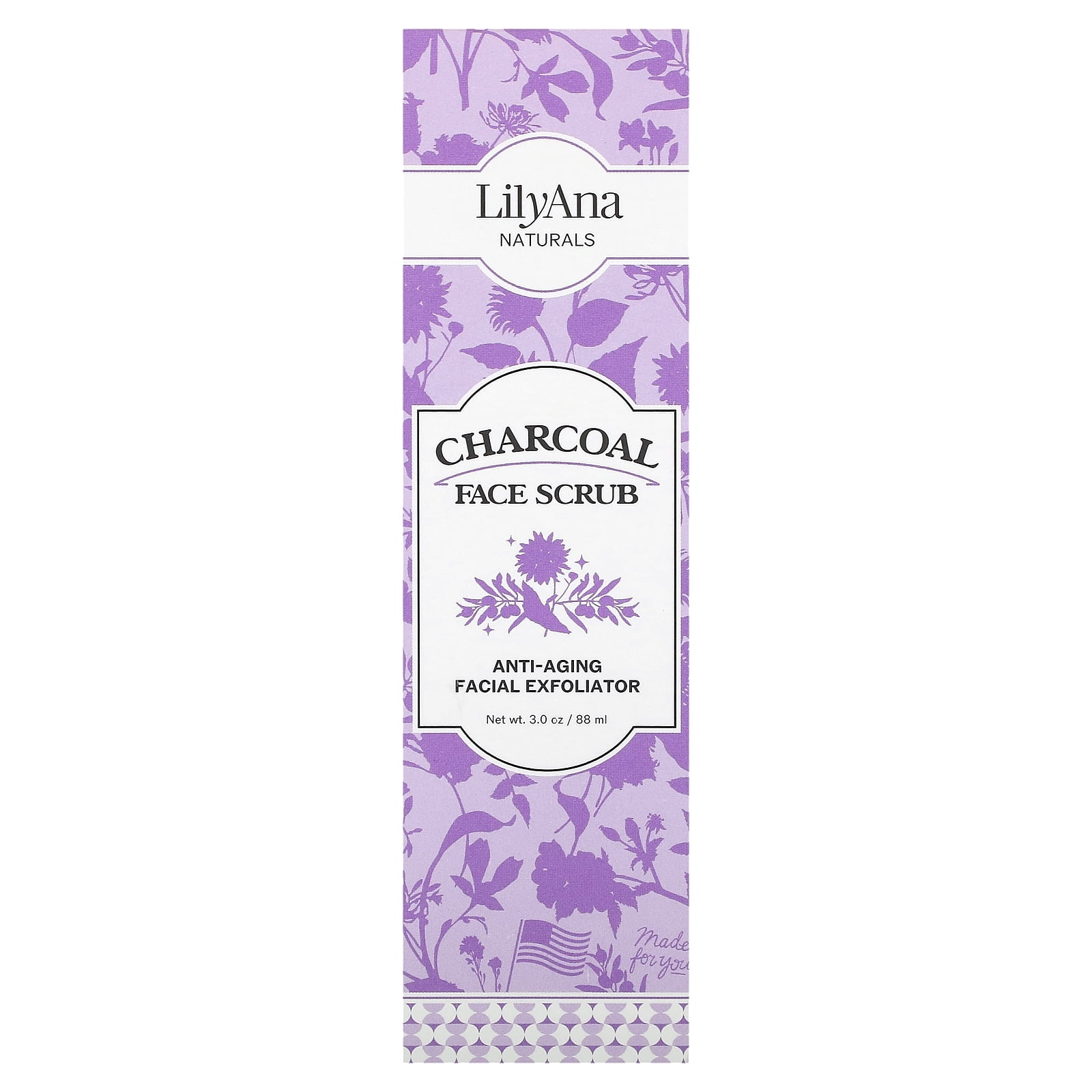Lilyana Naturals Charcoal Face Scrub, 3 oz (88 ml)