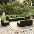thumbnail image 1 of vidaXL 8 Piece Garden Lounge Set with Cushions Poly Rattan Brown, 1 of 5
