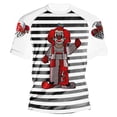thumbnail image 1 of Camiseta Suelta Plisada de Manga Corta con Gradiente de Cuello Tripulación para la Moda Casual Y el Uso Diario, 1 of 3