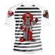 thumbnail image 1 of Blusas y camisas de manga corta con cuello redondo para hombre. Blusa holgada plisada de manga corta con degradado y cuello redondo para hombre., 1 of 3
