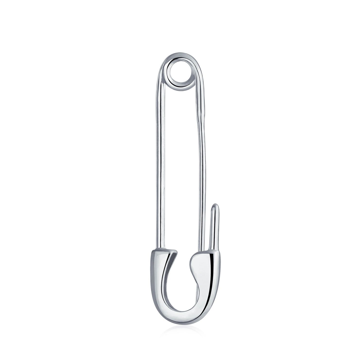 New .925 Sterling Silver Safety Pin Only OR Safety Pin with Chain and Clip 