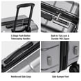 thumbnail image 3 of 3 Piece Hardside Carry On Luggage Sets TSA Lock Spinner Wheels 22"26"30" Suitcase with Cup Holder, 3 of 9