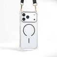 thumbnail image 1 of wonima11 Magnetic for iPhone 17 Pro Max Crossbody Phone Case,Clear/Black,Clear Magnetic Soft Frame PC Back Shockproof Protective Phone Cover with Adjustable Detachable Lanyard,Compatible with MagSafe, 1 of 1