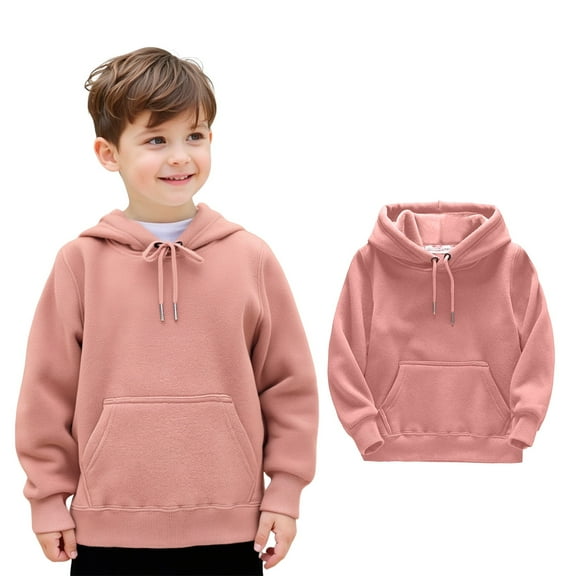 LIUYUNNN Kids Boys Hoodies Kids Pullover Pink Hooded Long Sleeve Pullover Hoodie Sweatshirt Fall Winter Clothes Kids Clothes Girls Size 5-6 Years Boys Girls Fall Outfits
