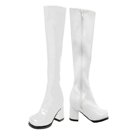 White Dora Go-Go Boots for Girls, Halloween Costume Accessories, 13-1 Shoe Size