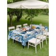 thumbnail image 4 of Outdoor Tablecloth with Umbrella Hole for Patio/Picnic/Party/Camping, Ocean Set Sail Waterproof Table Cloth Rectangle Table Cover Washable, Sailboat Sea Waves Blue Coral Starfish (52"x 70"), 4 of 8
