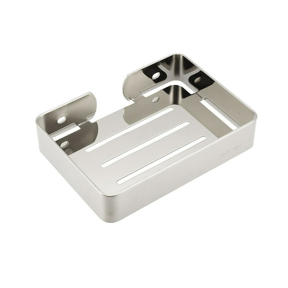 Uxcell 304 Stainless Steel Wall Mounted  Soap Dish Holder Bright Silver