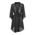 thumbnail image 3 of Aayomet Lingerie for Women Women Lace Kimono Robe Chiffon Lingerie Mesh Chemise,Black M, 3 of 5
