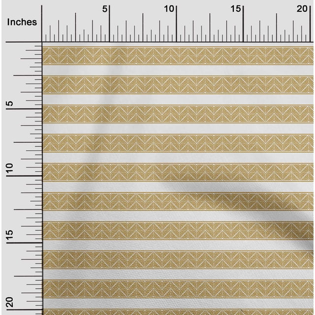 oneOone Cotton Poplin Dark Mustard Fabric Chevron Geometric Sewing Material Print Fabric By The Yard 56 Inch Wide
