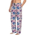 thumbnail image 2 of Daiia blue record rock Skull Men's Sleep Pant with Pockets and Drawstring,Pajama Pants-XX-Large, 2 of 9