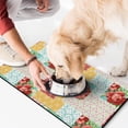 thumbnail image 2 of Floral and Hummingbird Dog Bowl Mat - Non-Slip Pet Feeding Mat with Vintage Aesthetic, Durable & Eco-Friendly, 2 of 6