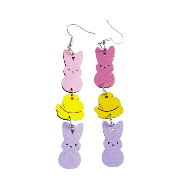 Pendientes de Pascua Joyería con temática de Pascua Pendientes llamativos para forma de conejo