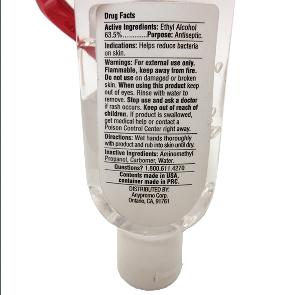 6 PC Original Hand Sanitizer Gel Carabiner Carry Size Travel Size Bottle Carrier