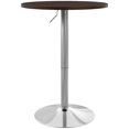 thumbnail image 1 of CoSoTower Table de Bar Haute, Table de Cuisine Ronde Réglable avec Dessus Pivotant et Base en Acier, Table Bistro pour 2 Personnes, Noyer, 1 of 7