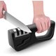 thumbnail image 1 of Afilador de cuchillos de cocina manual de 3 etapas, afilador de cuchillos profesional 4 en 1 con ranura para afilar tijeras, negro Adepaton WMZL-375-1, 1 of 7