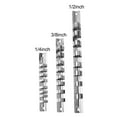 thumbnail image 3 of Socket Rack Holder 1/4 3/8 1/2 inch with 8 Clips On Rail Tool Organizer Storage 1/4inch, 3 of 9