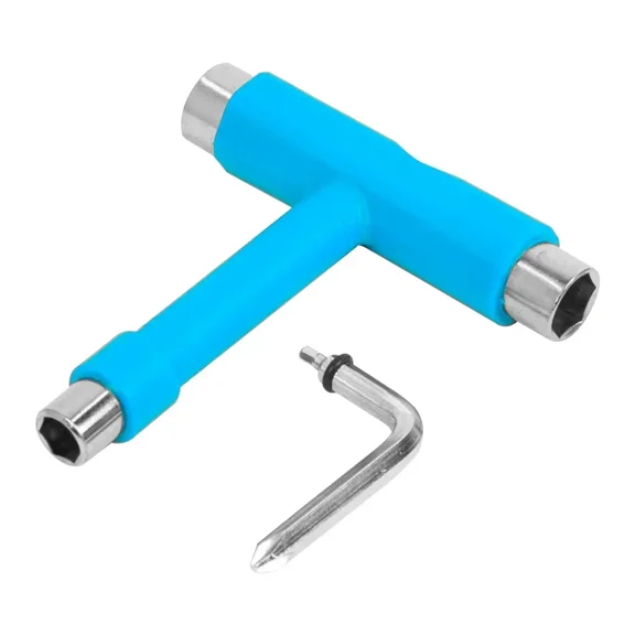 Professional T-Handle Allen Wrench for Skates and Longboards, Black Steel and Nylon Skateboard Tool for Men, Skateboard Accessory