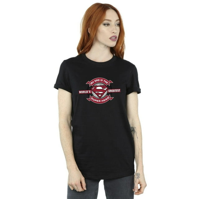 DC Comics T-Shirt Boyfriend en Coton Superman Super Héros pour Femmes