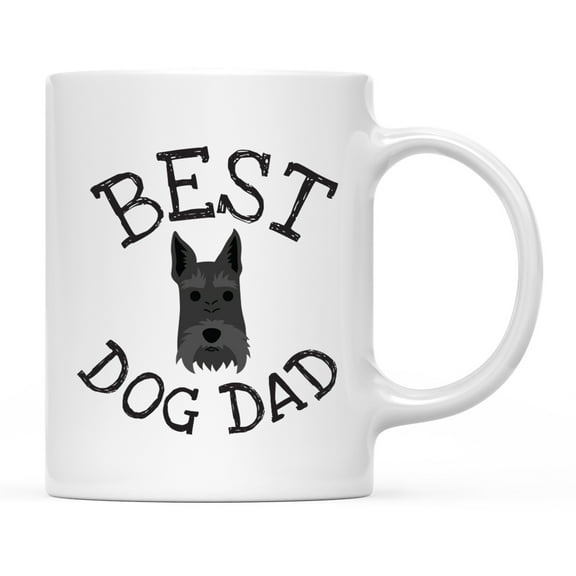 Koyal Wholesale Best Dog Dad Ceramic Coffee Mug, Scottish Terrier