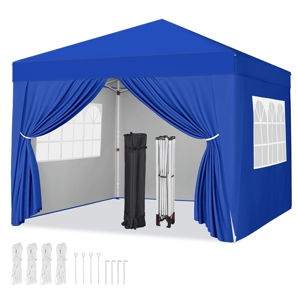 Yaheetech Outdoor 10x10ft Pop Up Canopy with Sidewall Mesh Window