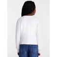 thumbnail image 3 of Wonder Nation Girls Bow Front Cardigan with Long Sleeves, Sizes 4-18 & Plus, 3 of 6