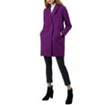 thumbnail image 3 of Allegra K Women's Double Breasted Lapel Raglan Long Sleeve Mid Length Overcoat M Purple, 3 of 9