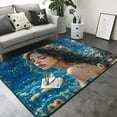 thumbnail image 3 of Fresh Sunflower Beautiful Woman Area Rugs for Living Room Bedroom, 5x7 Soft Throw Washable Rug Non-Slip Carpet, Indoor Floor Rug Bedroom Decor Aesthetic, 3 of 7