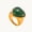 Gold Green Stone Large, variant on Women's Stainless Steel Big Heart Gemstone Statement Ring Hip Hop Titanium Casting Bands Gold White Stone Large Size 11