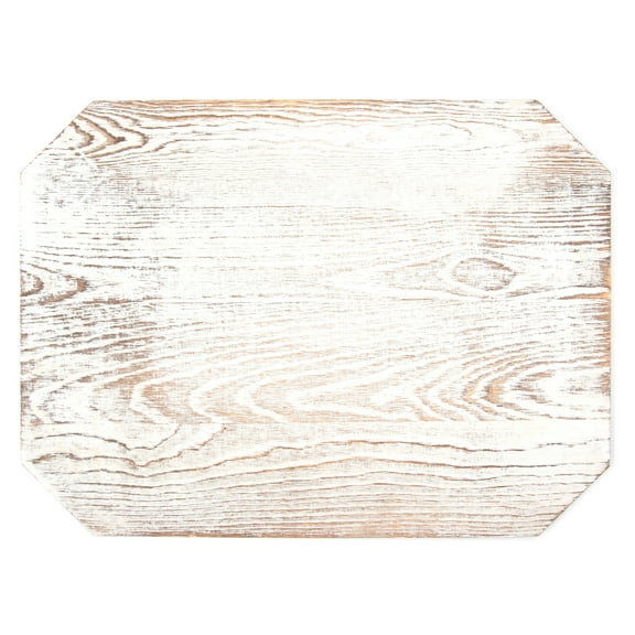 Hello Hobby Large Octagon Rustic Wood Plaque Sign, White Wash