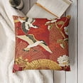 thumbnail image 3 of SHANXI Throw Pillow Covers Flying White Cranes Square Pillowcases for Home Decor Sofa Car Bedroom Japanese Design Pillow Cases 12x12in, 3 of 5