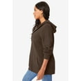 thumbnail image 3 of Roaman's Women's Plus Size Thermal Waffle Hoodie Zip Up Cardigan Jacket, 3 of 5