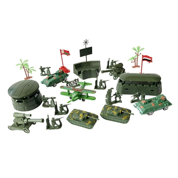 segolike 25 Pieces Mini Model Soldier Figures Toys Battle Game Layout for Kids Boys Green