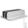 thumbnail image 1 of Soporte vertical para computadora portátil con ranuras dobles ajustables Soporte de escritorio para computadora de aleación de aluminio, 1 of 10