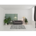 thumbnail image 2 of 8' Gray Round Floral Power Loom Area Rug With Fringe, 2 of 4