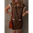 thumbnail image 5 of Ovbmpzd Vacation Dresses for Women 2026 Sleeveless Mini Brown Wedding Guest Dress Dresses Womens Sundress S, 5 of 7