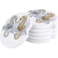 thumbnail image 2 of Car Pack oF 2, Auto For Cup Holder Small 2.56" Stone Car Cupholder Absorbent Set For Women Men Drink Cup Holder s,Two Seahorses, 2 of 6