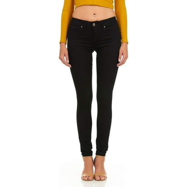 Cute Teen Girl Women's Size Mid Rise Ankle Skinny Jeans 4 Colors, Black 31" Inseam, 22 Plus