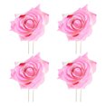 thumbnail image 1 of KAKOWELY 4 pinzas para el pelo con forma de U de flor y rosa, para fiestas hawaianas (rosa), 1 of 5