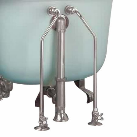 Tub Supply Lines - Chrome-Plated Tub Supply Lines Double Shutoff Valves Offset 2 1/2